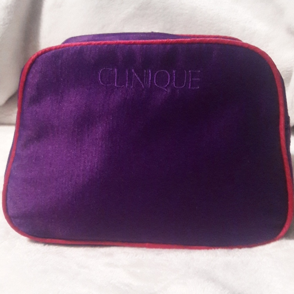Clinique  make up bag  7x5x3 purple